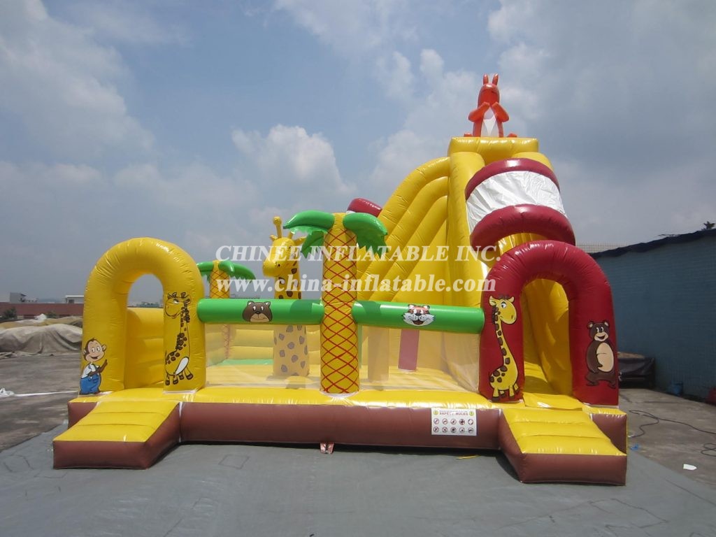 T8-1241 Jungle Themed Inflatable Slides