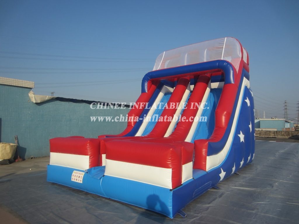 T8-504 White Stars Inflatable Slide