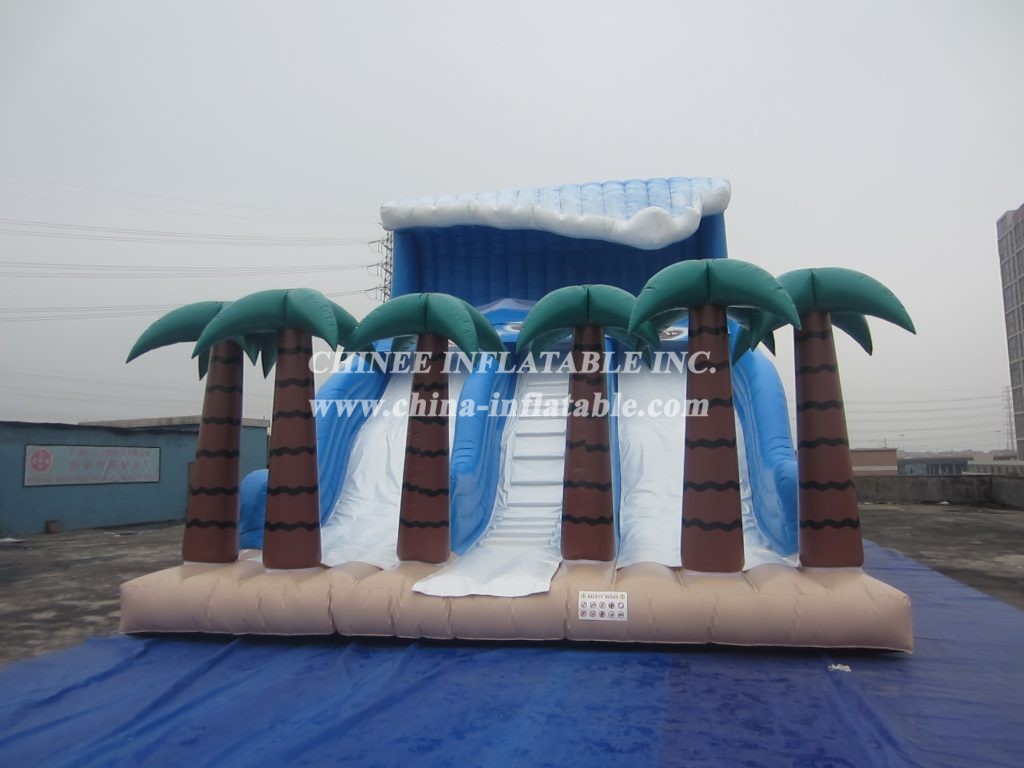 T8-205 Inflatable Slides Sea And Trees Giant Slide