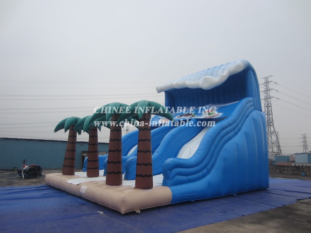 T8-205 Inflatable Slides Sea And Trees Giant Slide