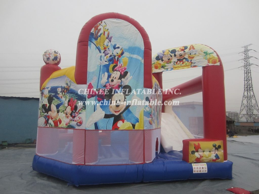 T2-563 Disney Mickey & Minnie Bouncy Castle With Slide