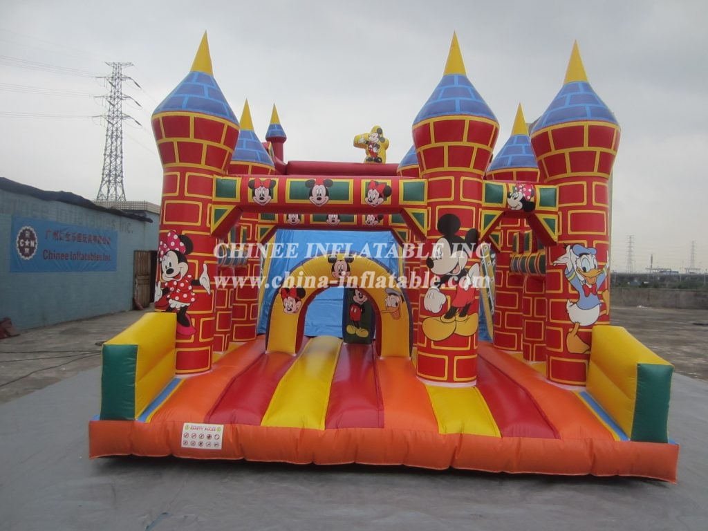 T8-379 Disney Inflatable Slide Red Castle Slide