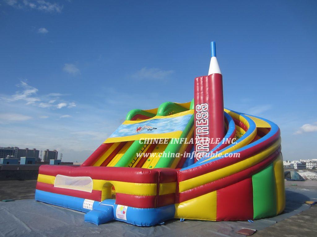 T8-985 Giant Inflatable Slide Rocket Space Slide For Kids Adults