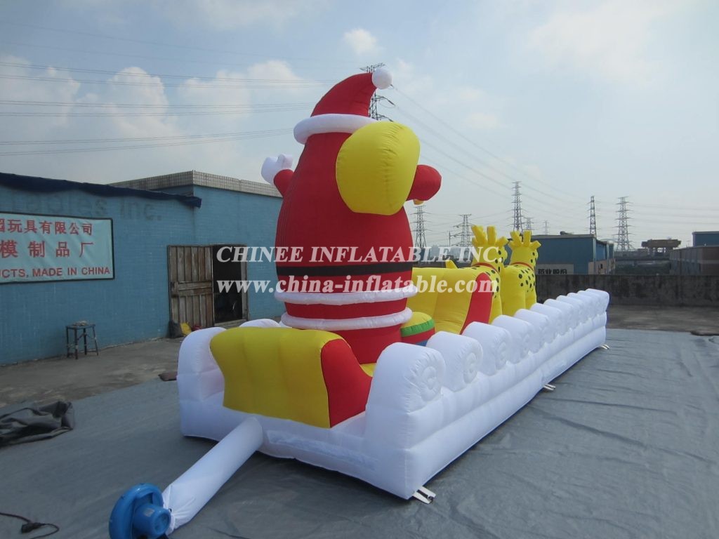 C1-1 Christmas Santa Claus &Amp; Deer Inflatable Deocoration