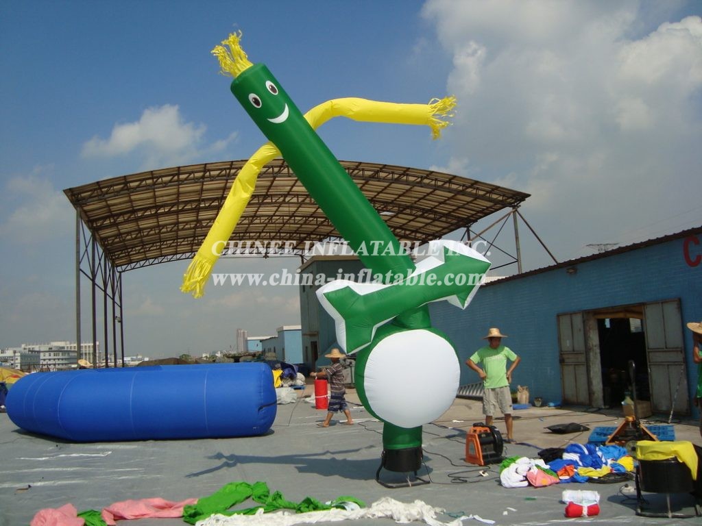 D2-52 Air Dancer Inflatable Green Tube Man For Advertising