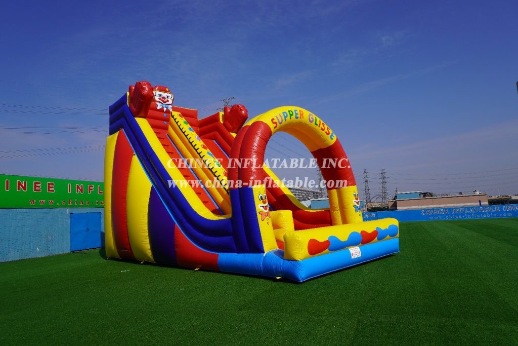 T8-1411 Residential Birthday Clown Inflatable Slide