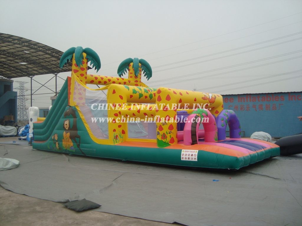 T7-496 Jungle Theme Inflatable Obstacles Courses
