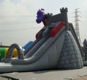 T8-368 Dinosaur Giant Inflatable Slide Kids Bouncy Castle With Slide