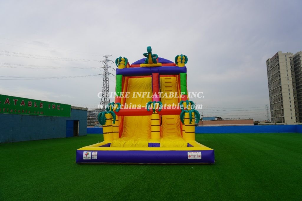 T8-1413 Inflatable Dinosaur Slide With Pool