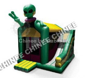 T5-152 Alien Inflatable Bounce House Combo With Slide