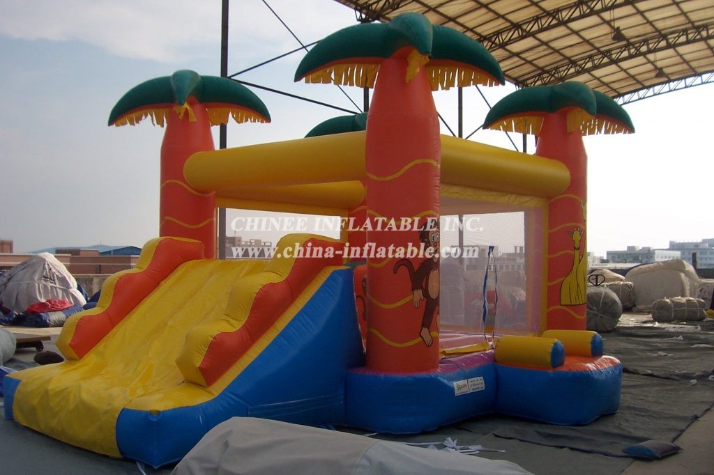 T5-167 Jungle Theme Inflatable Castle Bounce House With Slide Combo