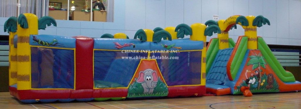 T7-264 Jungle Theme Inflatable Obstacles Courses