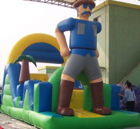 T7-499 Jungle Theme Inflatable Obstacles Courses