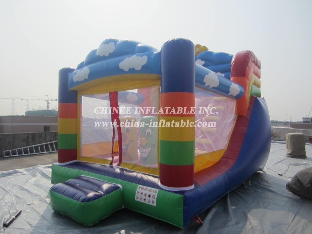 T8-1421 Rainbow Theme Inflatable Slide