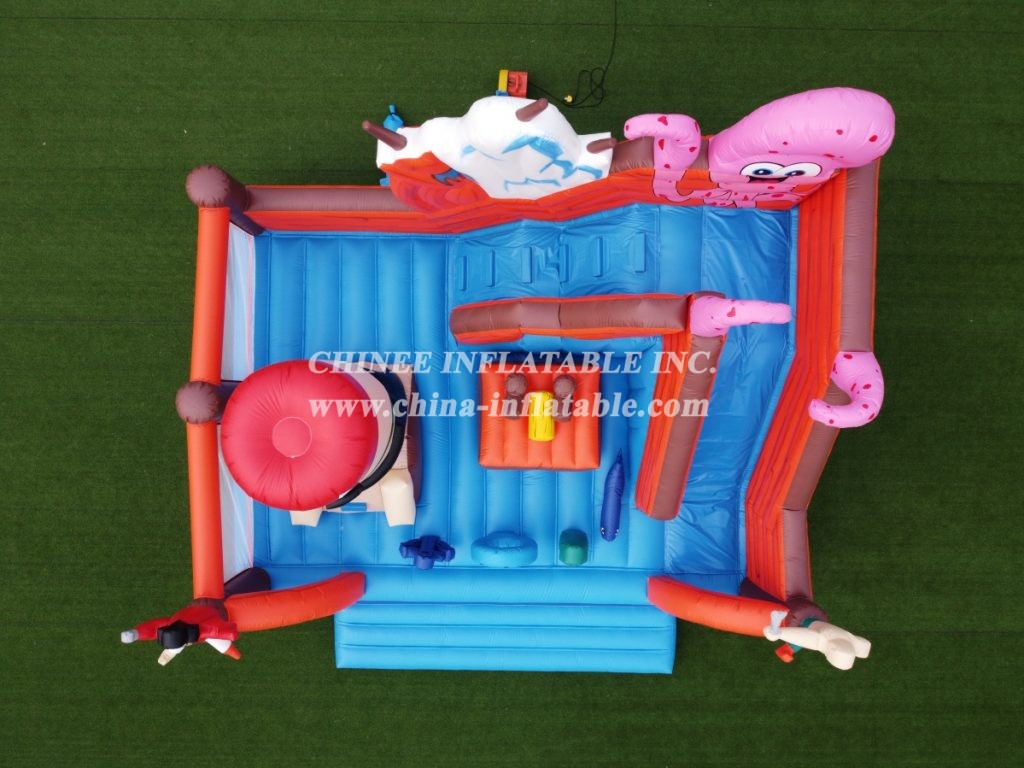 T8-1398 Inflatable Pirate Ship Castle Captain Slide