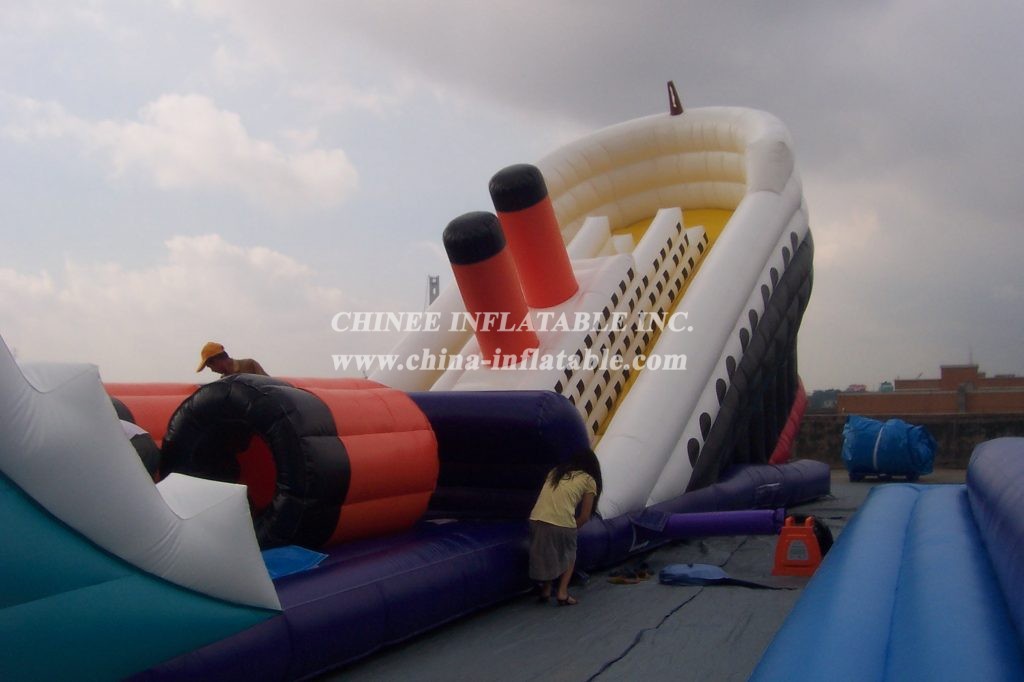 T8-955 Pirate Ship Giant Inflatable Slide For Kids