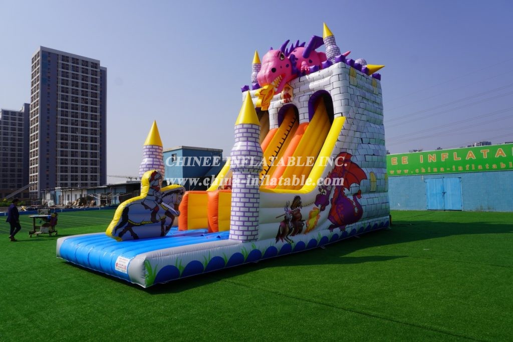 T8-1517 Dragon Castle Inflatable Giant Slide