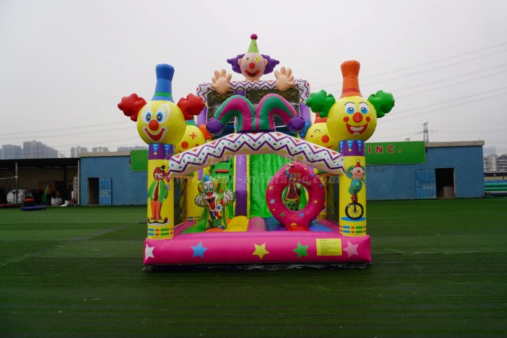 T8-1495 Happy Clown Inflatable Dry Obstacle Inflatable Slide