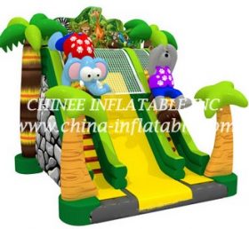 T8-1459 Jungle Themed Inflatable Slide