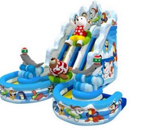 T8-1466 Kids Jumping Bouncer Bear Dry Inflatable Slide