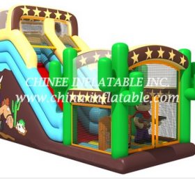 T8-1493 Western Cowboys Inflatable Slide