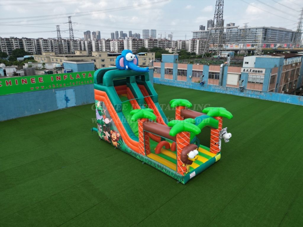 T8-1495B Jungle Jumping Inflatable Slide