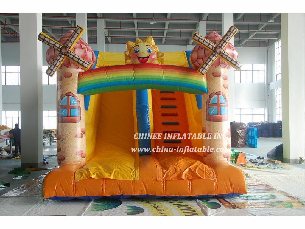 T8-1541 Cartoon Jumping Castle With Slide Inflatable Dry Slide