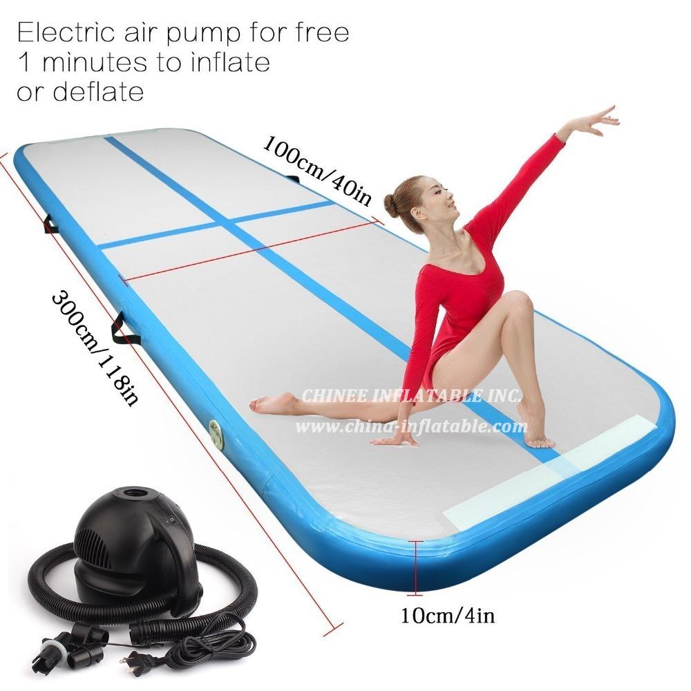 AT1-053 Inflatable Gymnastics Airtrack Tumbling Mat Air Track Floor Mat With Electric Pump Home Use/Training/Cheerleading/Beach/Water
