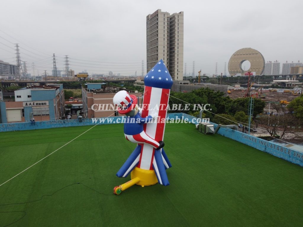 cartoon2-074 Uncle Sam Rocket Inflatable Cartoons