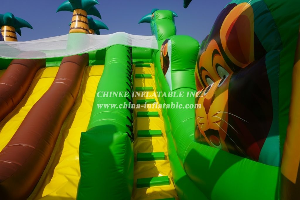 IS3-007 Jungle Themed Inflatable Slide Safari Park Jumping House