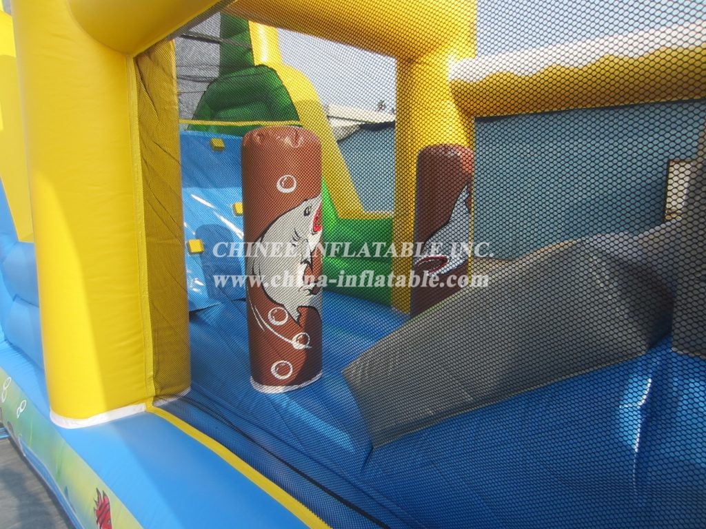 T7-571 Shark Obstacle Course Inflatable Sport Games
