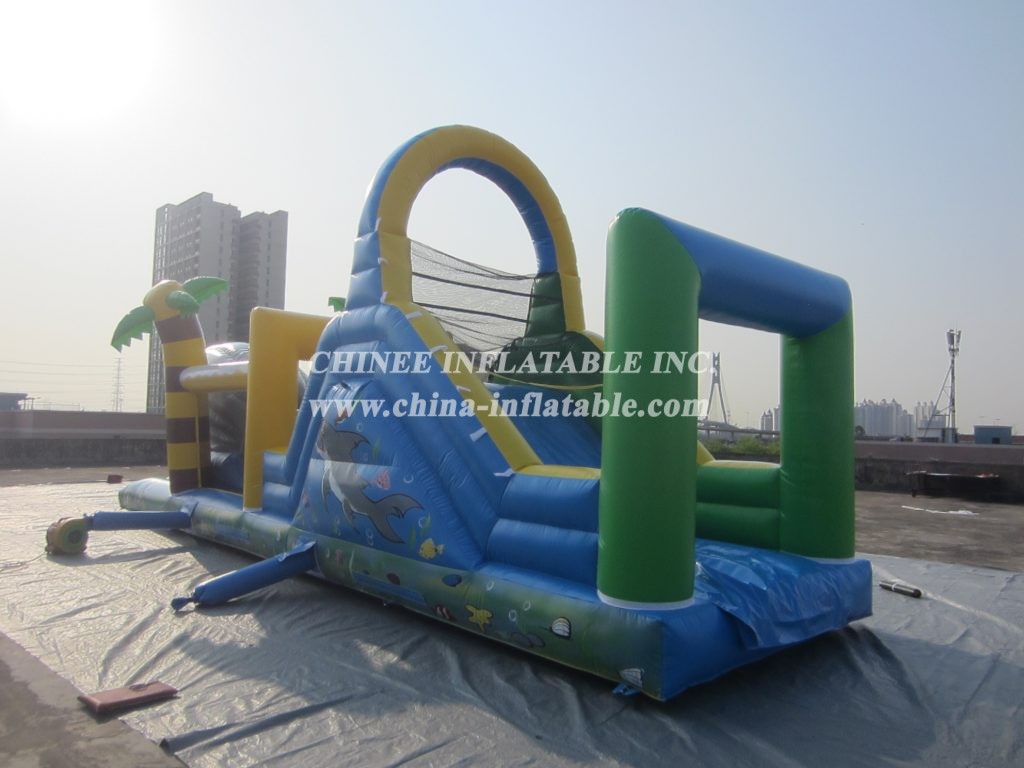 T7-571 Shark Obstacle Course Inflatable Sport Games