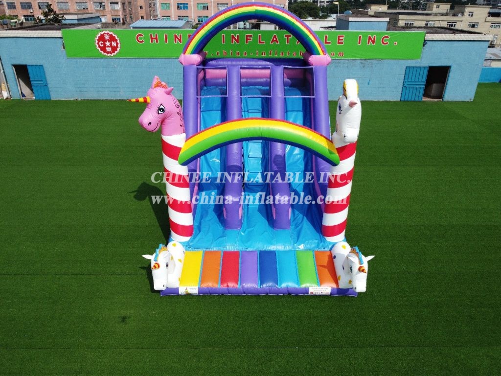 T8-2100 Unicorn Slide Inflatable Dry Slide Childrens Unicorn Themed Bouncy Castle