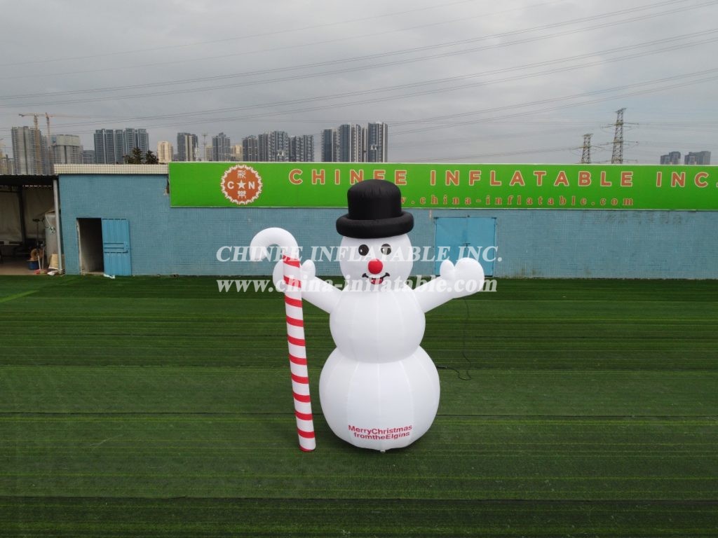 C1-154 Christmas Inflatable Snowman With The Candy Cane