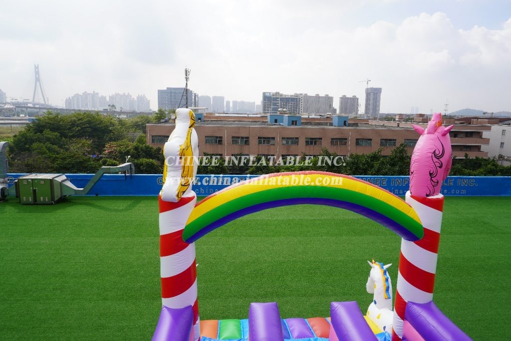 T8-2100 Unicorn Slide Inflatable Dry Slide Childrens Unicorn Themed Bouncy Castle