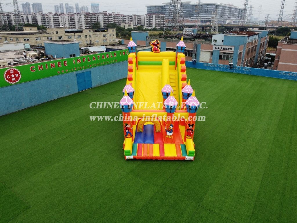 T8-1358 Disney Large Slide Inflatable Disney-Themed Slide Mickey And Minnie Mouse Giant Slide