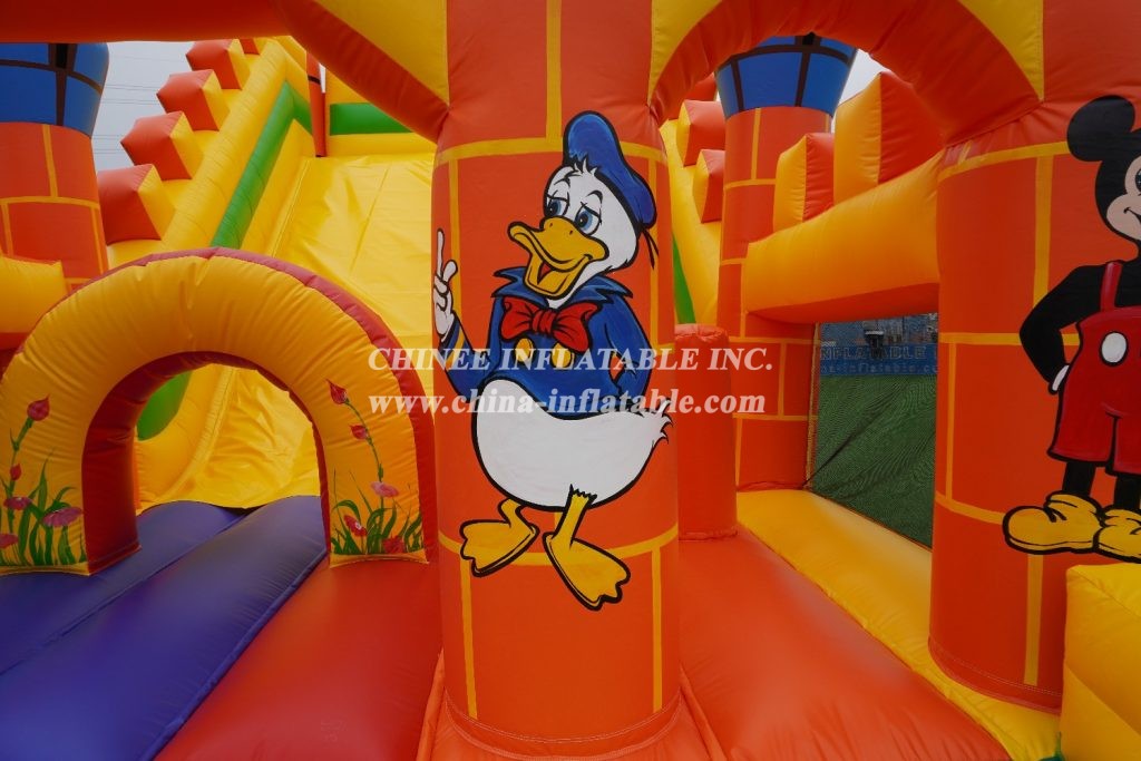 T8-1358 Disney Large Slide Inflatable Disney-Themed Slide Mickey And Minnie Mouse Giant Slide