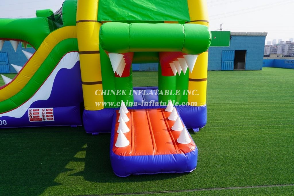 T8-3810 Crocodile Themed Combo With Slide Jungle Inflatable Water Slide