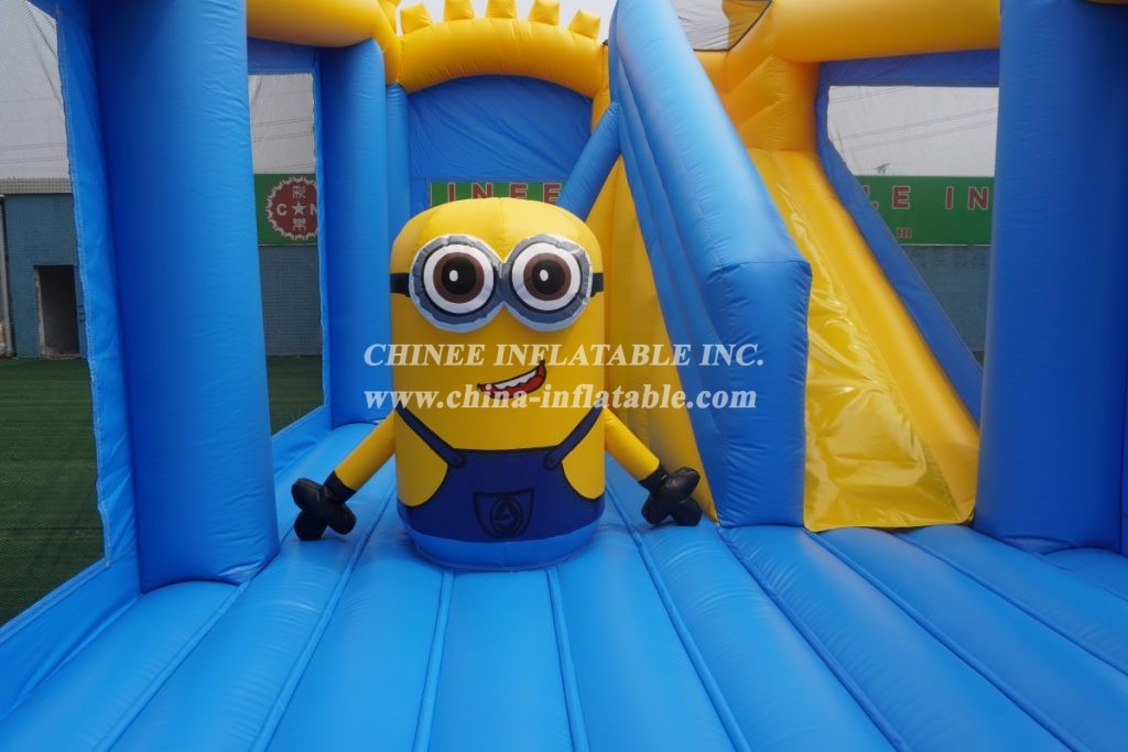 T5-1002C Minions Bouncy Castle Combo Slide Outdoor Kids Jumping Castle