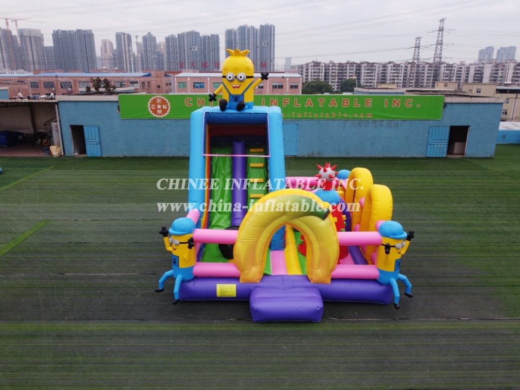 T6-3560 Minions Inflatable Combo Jumping Castle Inflatable Slide Kids Playground