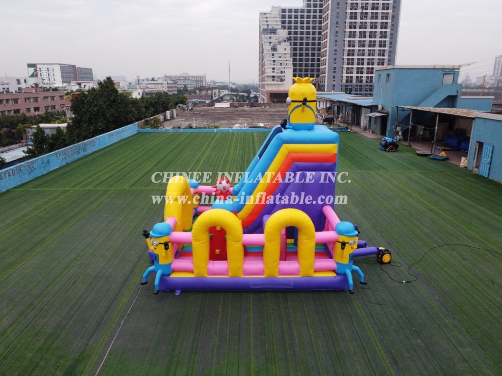 T6-3560 Minions Inflatable Combo Jumping Castle Inflatable Slide Kids Playground