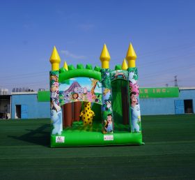 T5-1002F Jungle Safari Bouncy Castle Combo Slide Outdoor Kids Jumping Castle