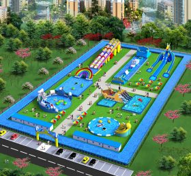 IS11-4001 Biggest Inflatable Zone Blow Up Amusement Park Outdoor Playground