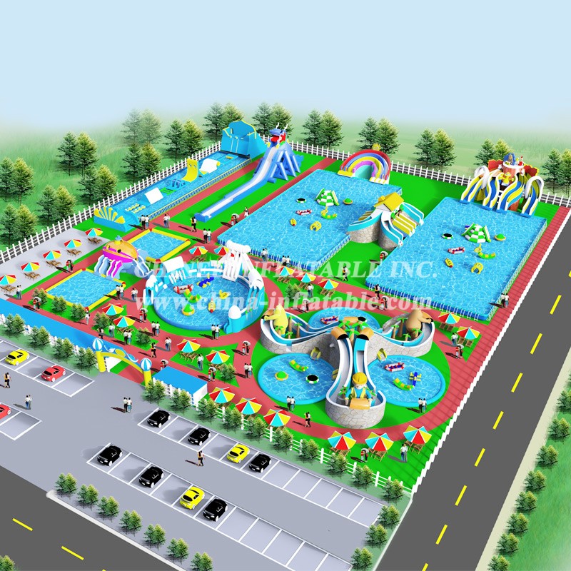 IS11-4002 Biggest Inflatable Zone Blow Up Amusement Park Outdoor Playground