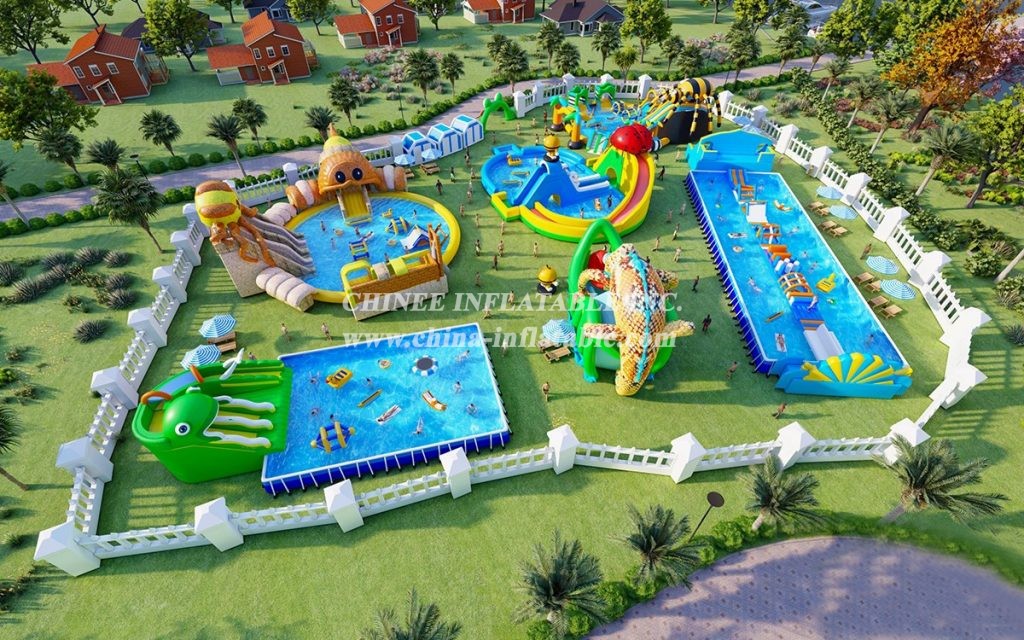 IS11-4012 Giant Inflatable Zone Blow Up Amusement Park Outdoor Playground