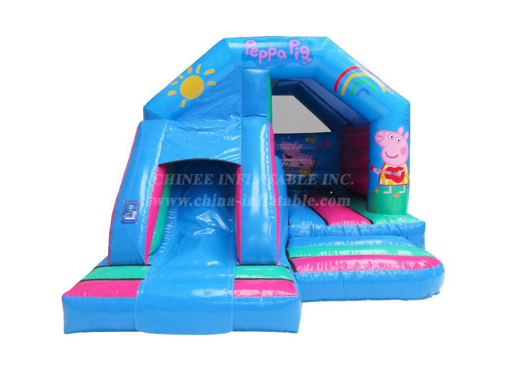 T2-4040 15X12Ft Blue Peppa Pig Front Slide Combi