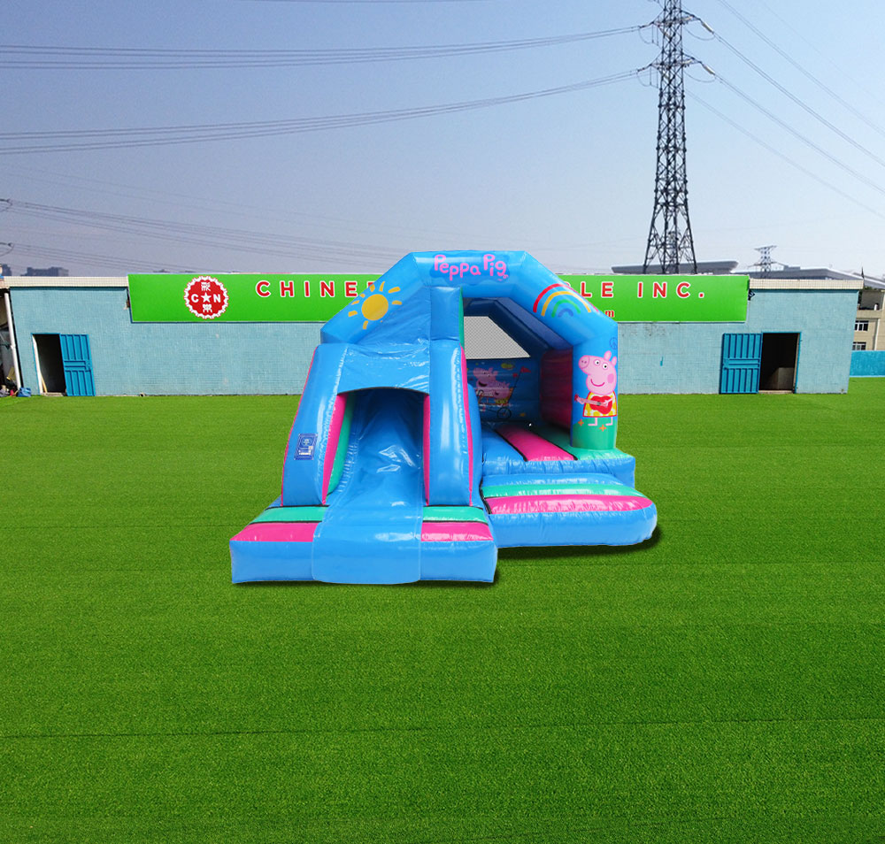 T2-4040 15X12Ft Blue Peppa Pig Front Slide Combi