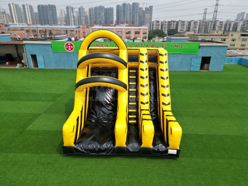 T8-4050 10Ft Platform Black & Yellow Base Jump With Drop Slide