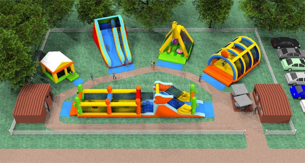 IS11-4022 Inflatable Zone Amusement Park Outdoor Playground