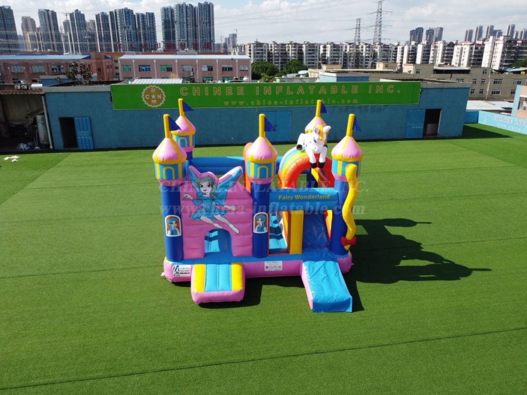 T2-4093 Fairy Wonderland Unicorn Bouncy Castle With Slide